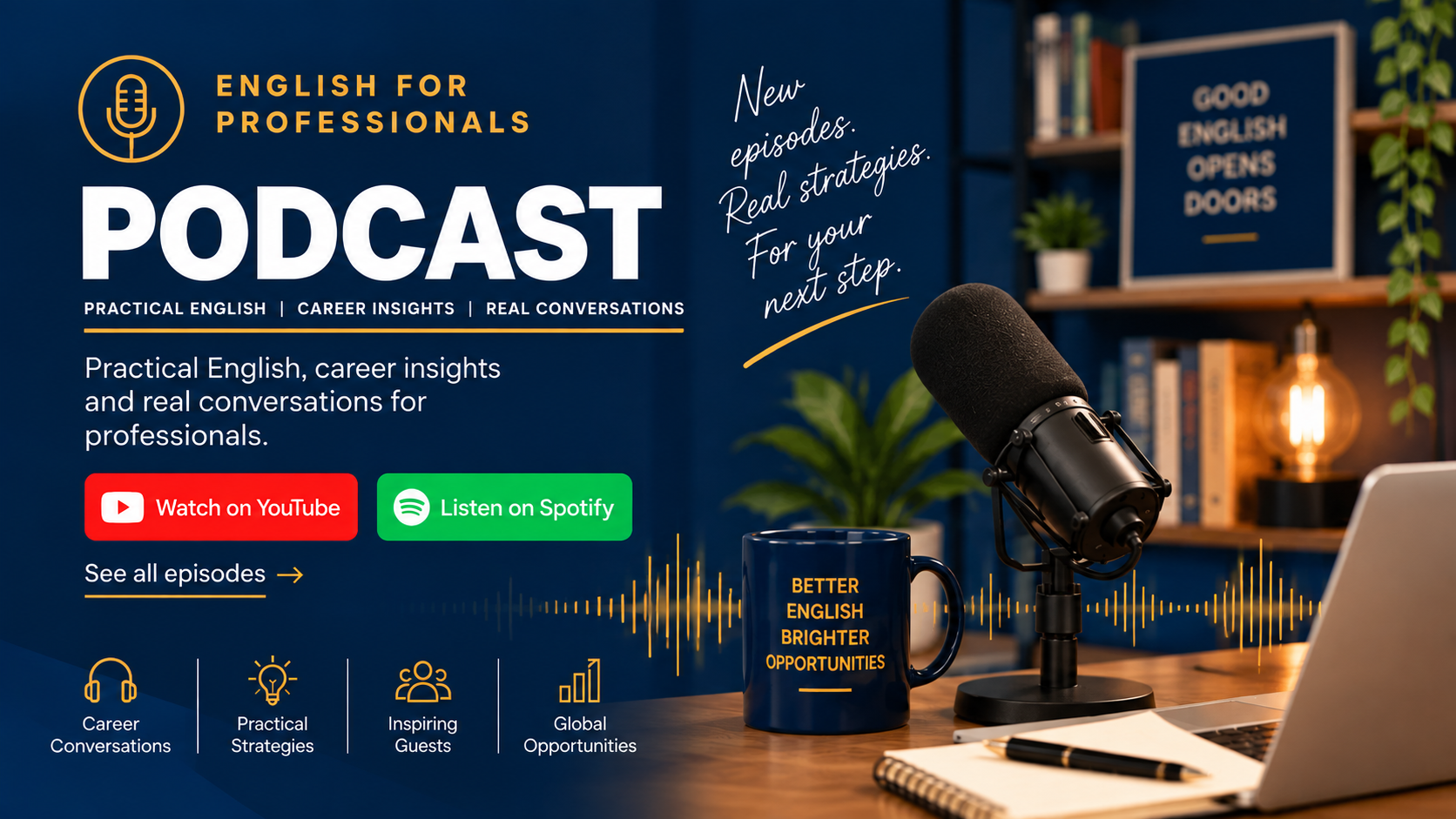 English for Professionals Podcast — practical English, career insights and real conversations
